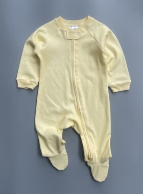 ins新款婴儿双向拉链连体衣纯棉春秋宝宝爬服新生儿包脚睡衣bb衫
