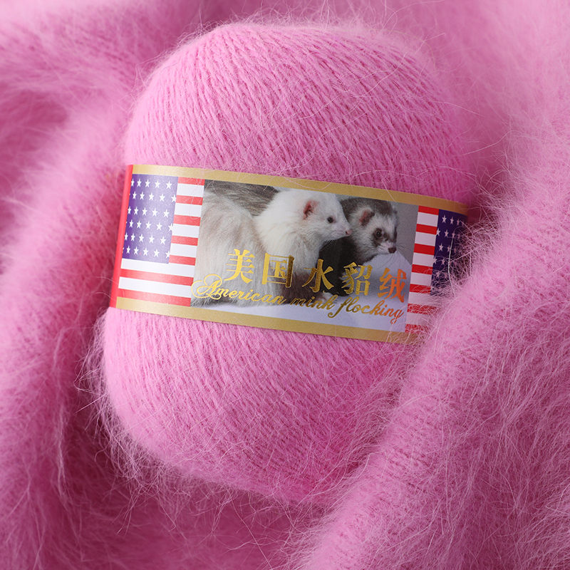 手编手编貂绒中粗毛线毛线