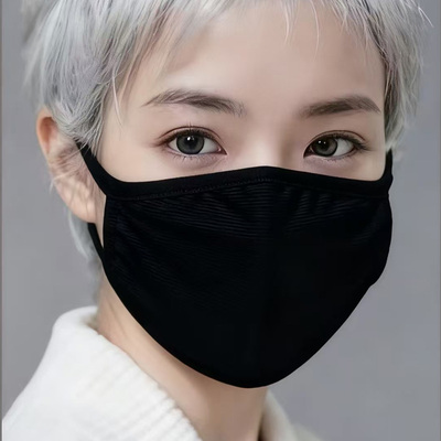 黑色面罩口罩女透气防风保暖