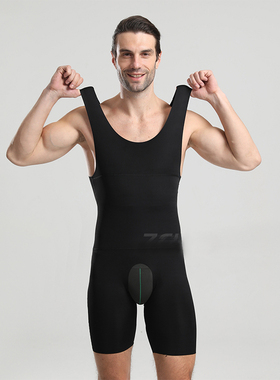 男士塑身连体衣加压收肚子开裆美体弹力紧身衣提臀收腹束胸束身衣