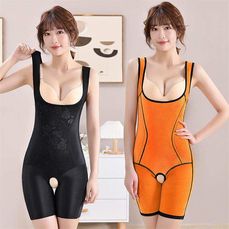 冬季加厚加绒保暖连体塑身衣托胸背心产后塑型开档平腿美体束身衣