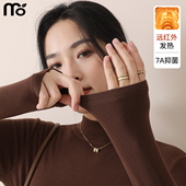 春秋秋冬黑白色磨绒保暖长袖 半高领打底衫 女内搭2026新款 打底上衣