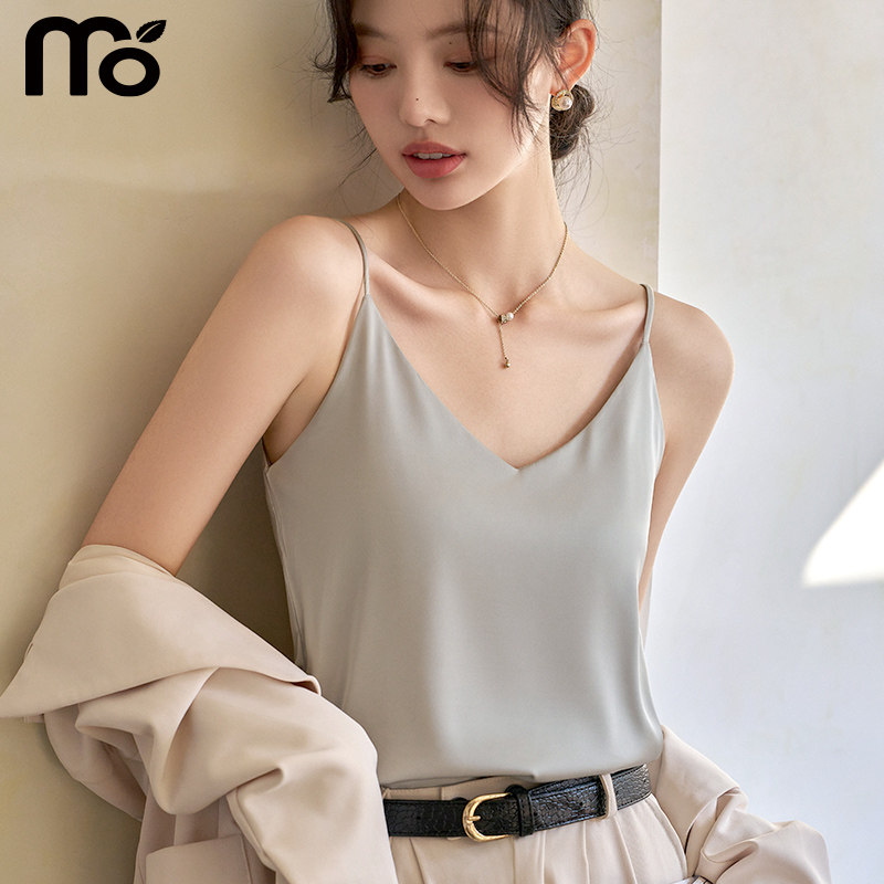 冰丝吊带背心女内搭2025新西装打底V领宽松夏外穿仿真丝无袖上衣