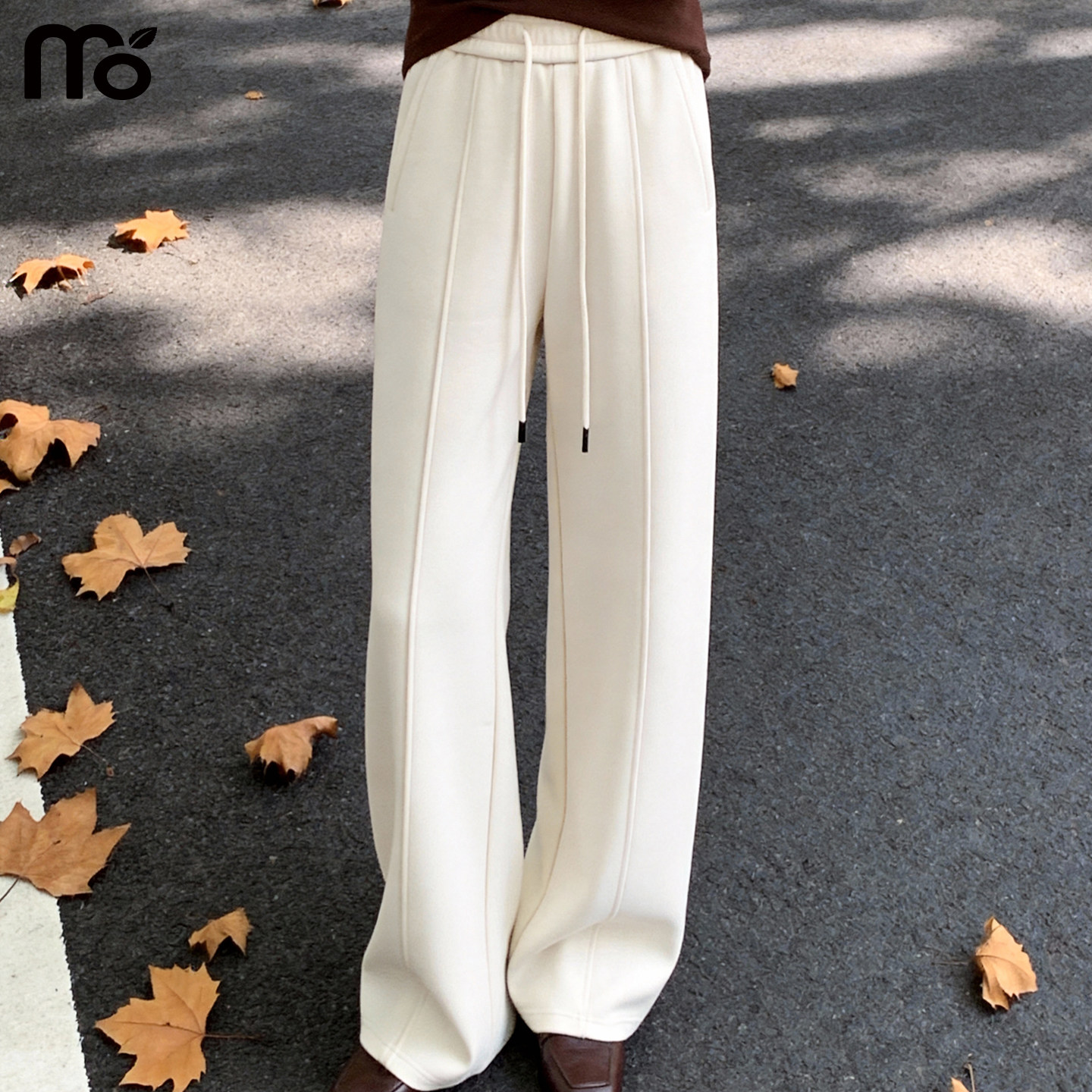 白色小弯刀阔腿裤子女秋冬2025新款宽松垂感加绒加厚香蕉运动卫裤,女装/女士精品,休闲裤,淘宝优惠券,粉丝福利购,淘宝优惠卷
