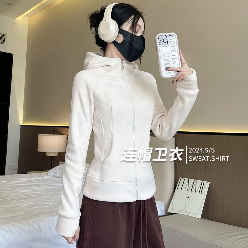 莫代尔卫衣女秋冬加绒加厚外套