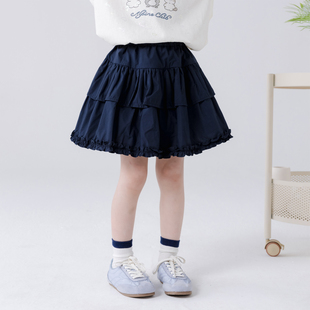 哈依鲁2026夏季新款女童半身裙儿童中大童时尚休闲伞裙纯棉短裙潮