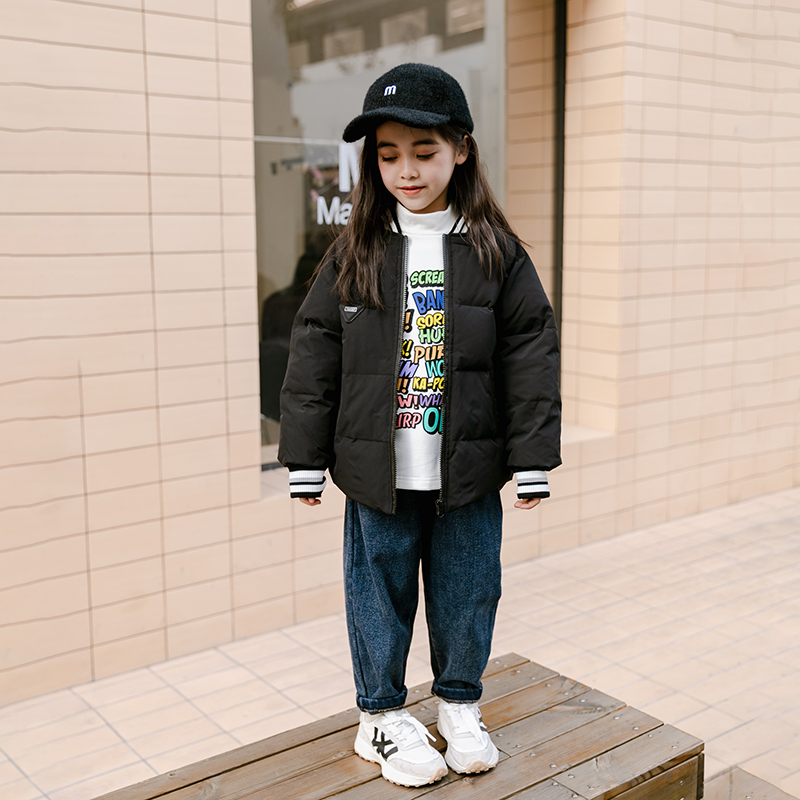 哈依鲁女童冬季90白鸭绒羽绒服