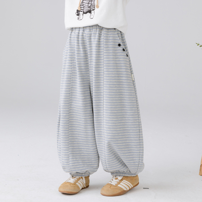 哈依鲁2026春秋季新款女童卫裤儿童中大童萝卜条纹宽松休闲灯笼裤