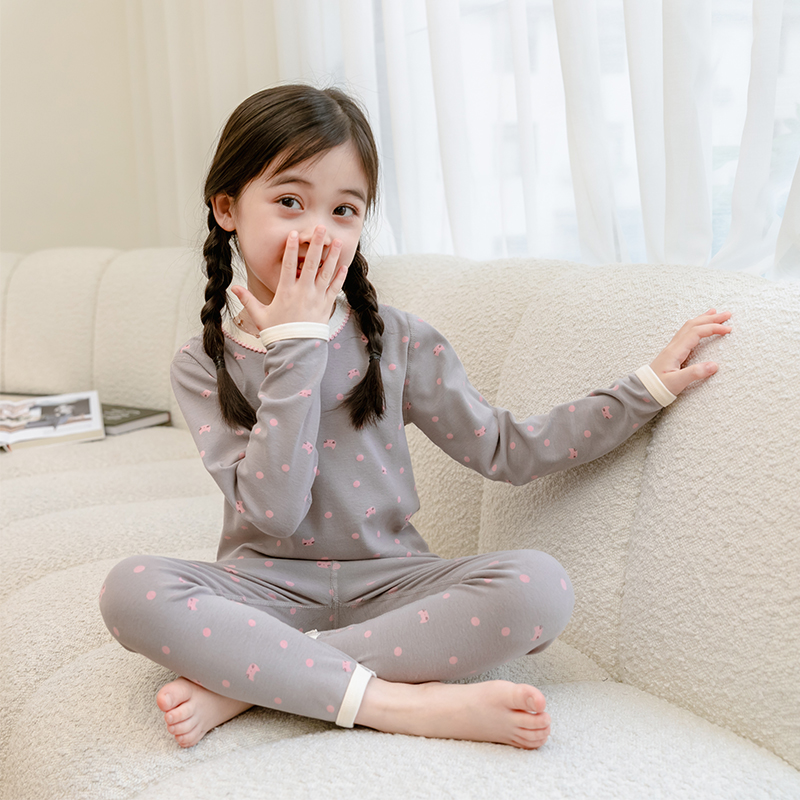 女童春秋冬季纯棉秋衣秋裤两件套装儿童中大童羊毛拉架内衣家居服