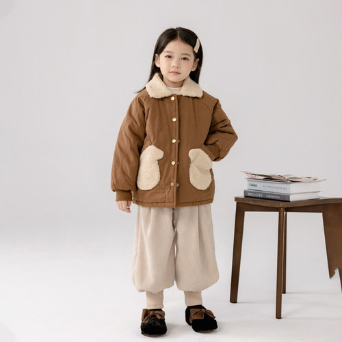 哈依鲁女童加绒冬季棉袄外套