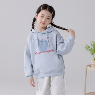 哈依鲁2026春秋季 女童连帽卫衣儿童中大童宽松时尚 卡通帽衫 新款