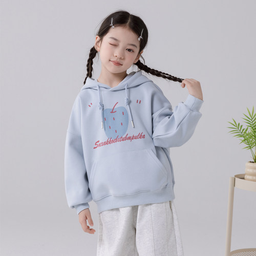 哈依鲁春秋新款女童连帽卫衣