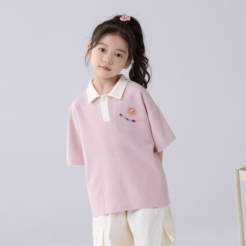 哈依鲁2026夏季女童POLO短袖T恤