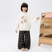 宽松上衣潮 加绒卫衣儿童中大童一体绒时尚 哈依鲁2026冬季 女童新款