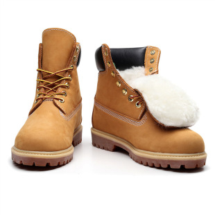 踢不烂冬季羊毛鞋户外男鞋10061高帮大黄靴马丁靴女鞋加绒工装靴