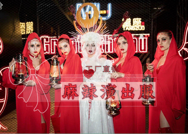 圣诞节红色大袍子gogo舞美作秀大气开场舞演出服夜店ds舞蹈演出服