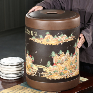 20斤紫砂茶叶罐 茶盒密封罐大容量陶瓷放茶叶的收纳盒潽洱荼茶罐