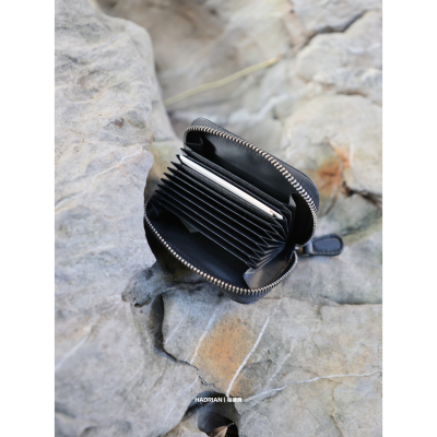 HADRIAN哈德良羊皮手工编织拉链卡包H26310