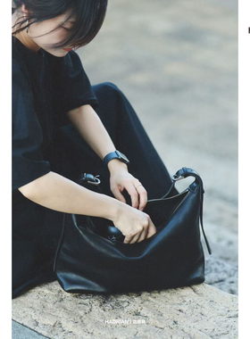 HADRIAN哈德良植鞣牛皮腋下hobo包单肩通勤包真皮饺子包H25719