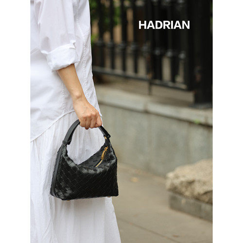 HADRIAN哈德良新款羊皮小众设计编织饭盒包手提单肩 女包H24606