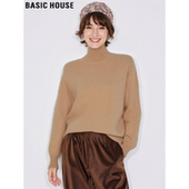 House 百家好驼色高领毛衣打底衫 女冬季 Basic 内搭软糯羊毛针织衫