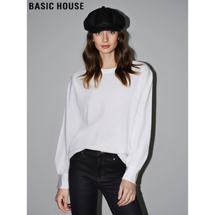 新款 Basic T恤女2026春季 百家好白色圆领长袖 通勤内搭上衣 House