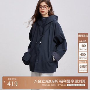 新款 Basic House 百家好連帽休閑風(fēng)衣外套女2025秋季 上衣 流行爆款