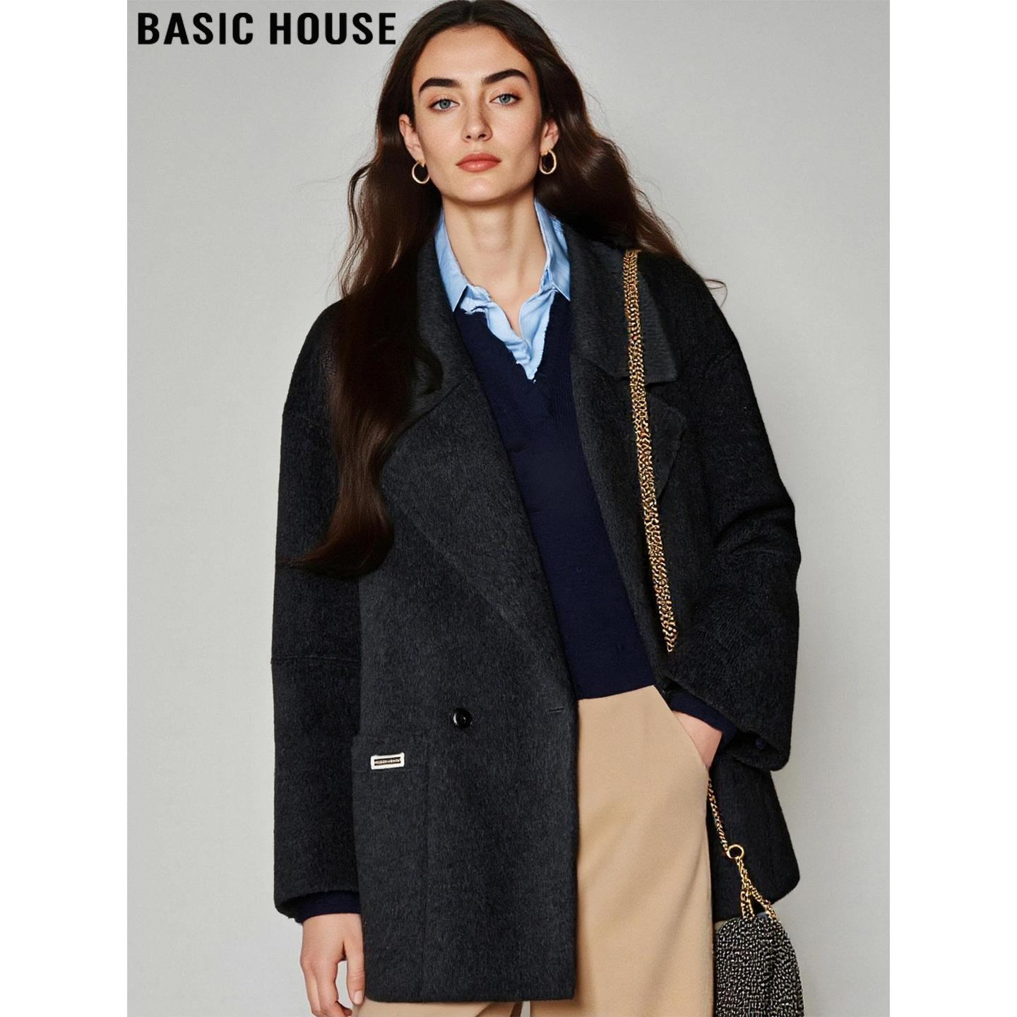 Basic House/百家好100%羊毛双面呢子大衣女冬加厚小个子毛呢外套,女装/女士精品,毛呢外套,淘宝优惠券,粉丝福利购,淘宝优惠卷
