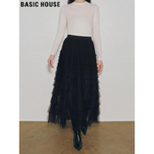 新款 百家好网纱蓬蓬半身裙女2026春季 高腰A字蛋糕裙 House Basic