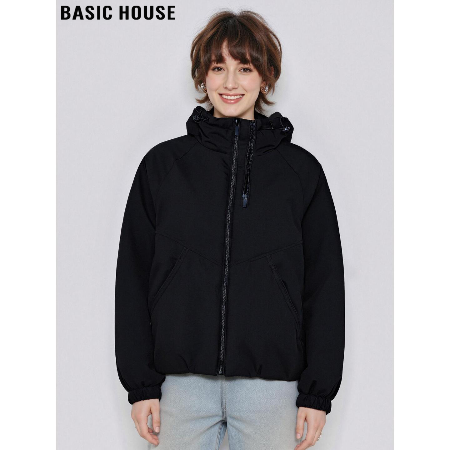 百家好黑色90鸭绒羽绒服女冬季