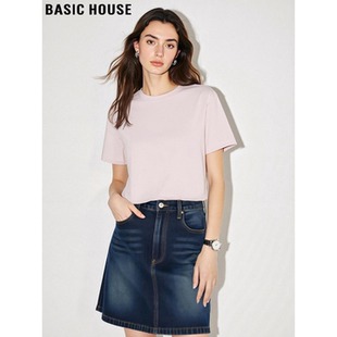 House 宽松半袖 百家好粉色圆领短袖 新款 上衣 T恤女2026夏季 Basic