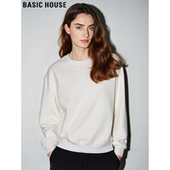 Basic 套头内搭上衣 简约基础款 House 百家好白色圆领卫衣女士冬季
