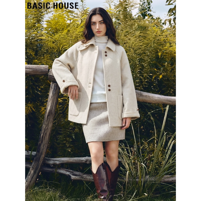 百家好高级感双面羊毛呢大衣女冬