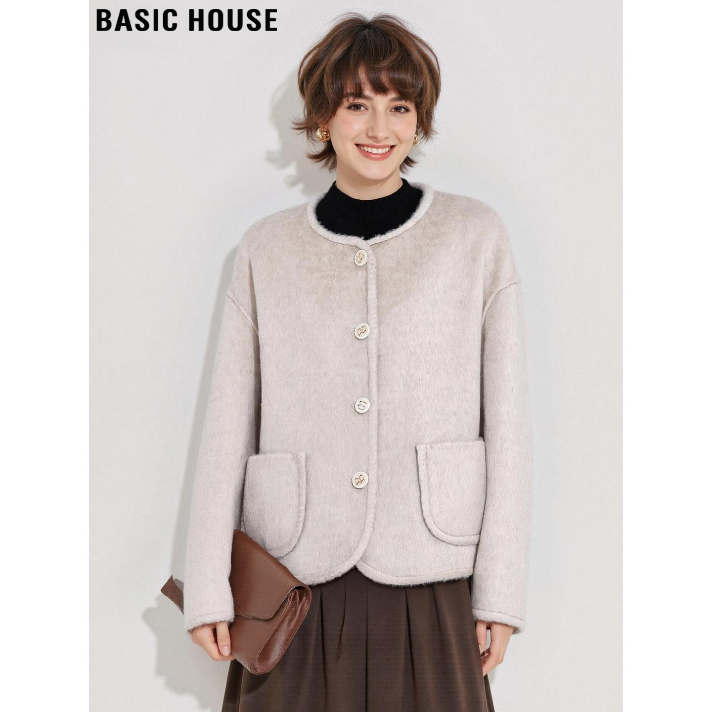 百家好小香风双面羊毛呢外套女