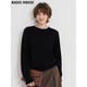 Basic 显瘦软糯打底毛衣 女士冬季 House 百家好黑色圆领羊毛针织衫