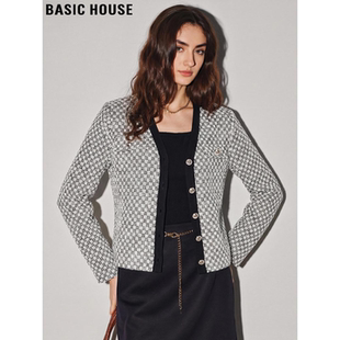 Basic House/百家好高级感小香风短外套女2026春季新款修身小西服