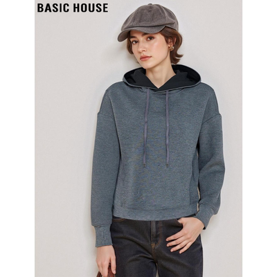 高级感灰色连帽卫衣加厚打底衫女