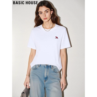 新款 Basic T恤女2026夏季 百家好小马白色短袖 圆领正肩体恤 House