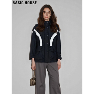 派克服连帽夹克棉服外套女款 百家好撞色工装 2025秋冬 House Basic