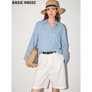 女士2026春季 百家好莱赛尔天丝牛仔衬衫 宽松叠穿衬衣 House Basic