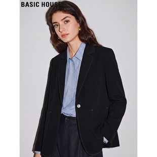 新款 Basic 外套女2026春季 百家好设计感明线西装 廓形小西服 House