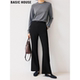 House 通勤百搭高腰喇叭裤 百家好黑色微喇羊毛西装 女春季 裤 Basic