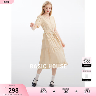 百家好连衣裙女夏季 新款 House Basic 设计感小众气质蛋糕裙