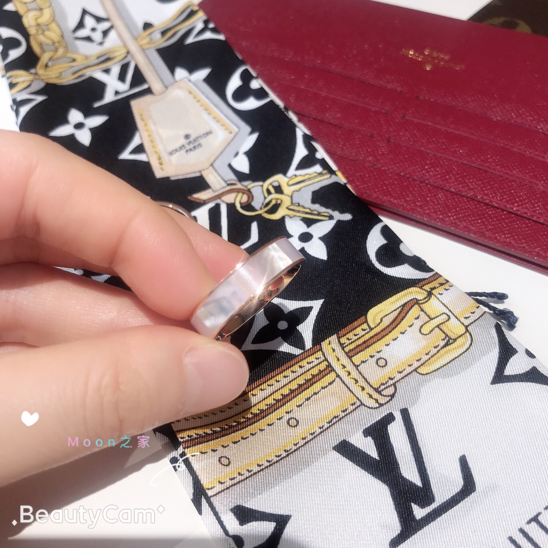 [Moon之家]出口日本贝壳丝巾圈女披肩扣丝巾扣空姐两用单环胸针