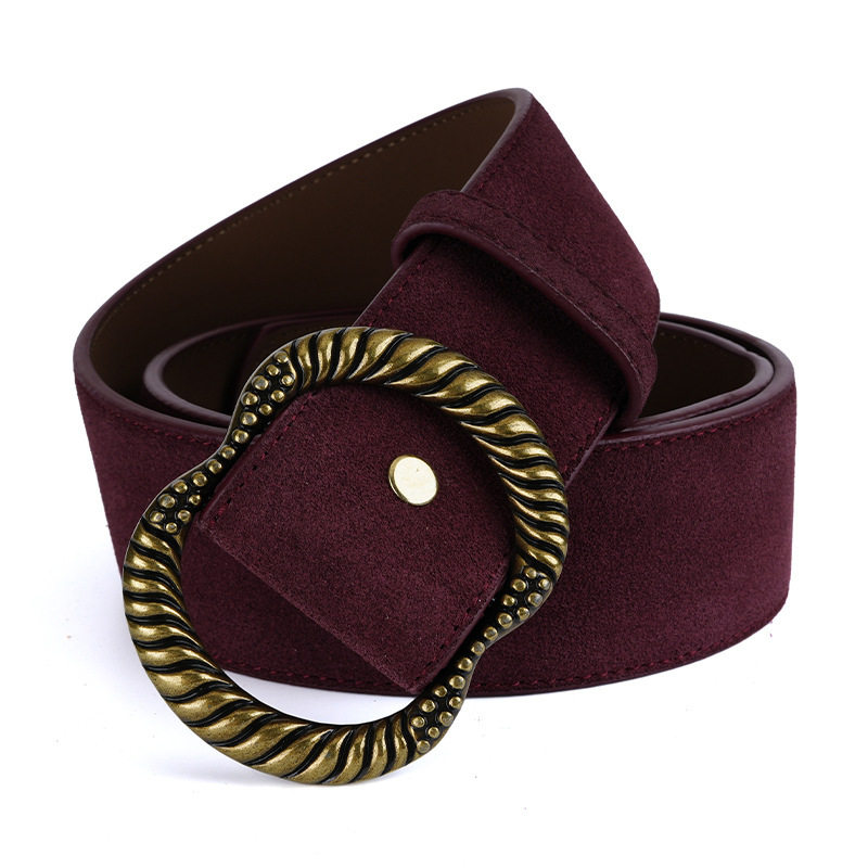 女款宽腰带 女士复古腰带皮带 连衣裙牛仔裤休闲百搭日字扣4.8cm