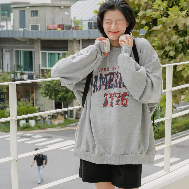 宽松大码卫衣女韩国代购正品2026秋季新款美式风字母oversize上衣