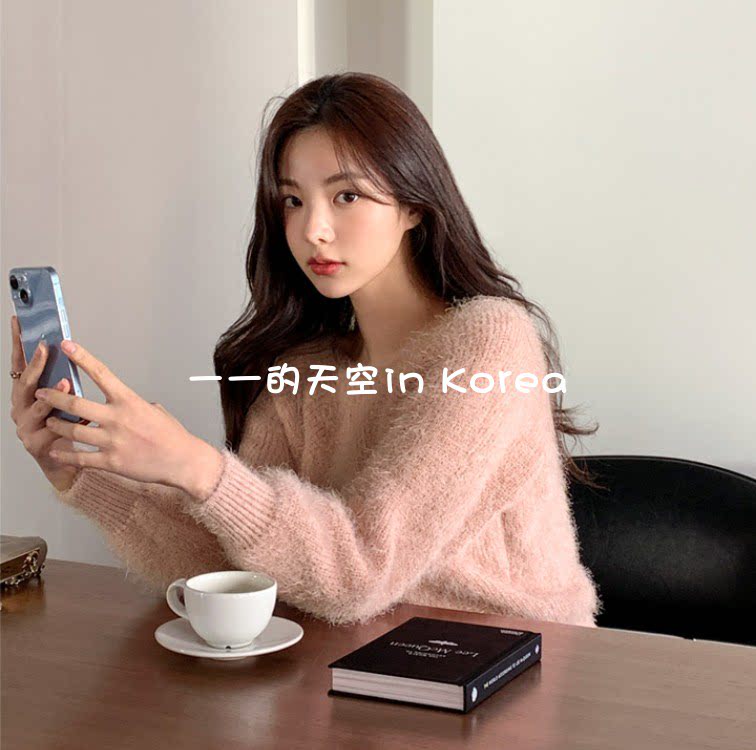毛茸茸针织衫 韩国代购正品2025秋冬女装新款甜美浪漫氛围感上衣