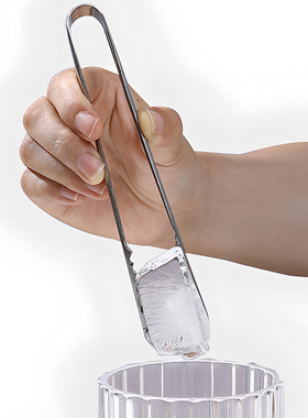 日本进口ECHO不锈钢锯齿冰块夹防滑迷你调酒夹冰神器冰粒专用夹子