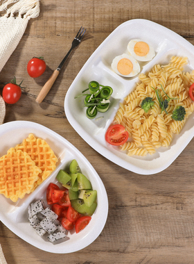 日本进口NAKAYA白色分隔餐盘简约创意儿童家用分格西餐零食水果盘