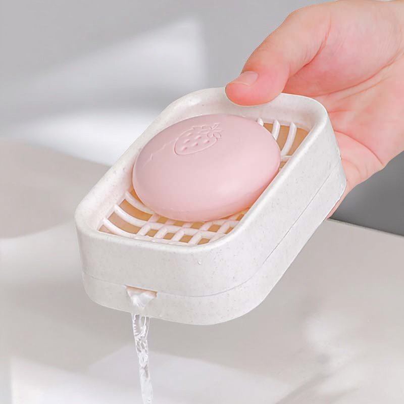 日本进口INOMATA网格沥水香皂盒浴室双层手工皂托创意肥皂碟塑料